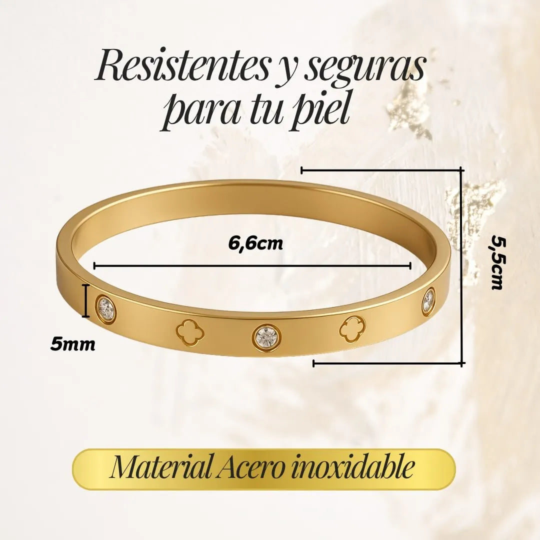 x3 Set Brazalete Elegancia Dorada tipo cartier +CAJA DE REGALO