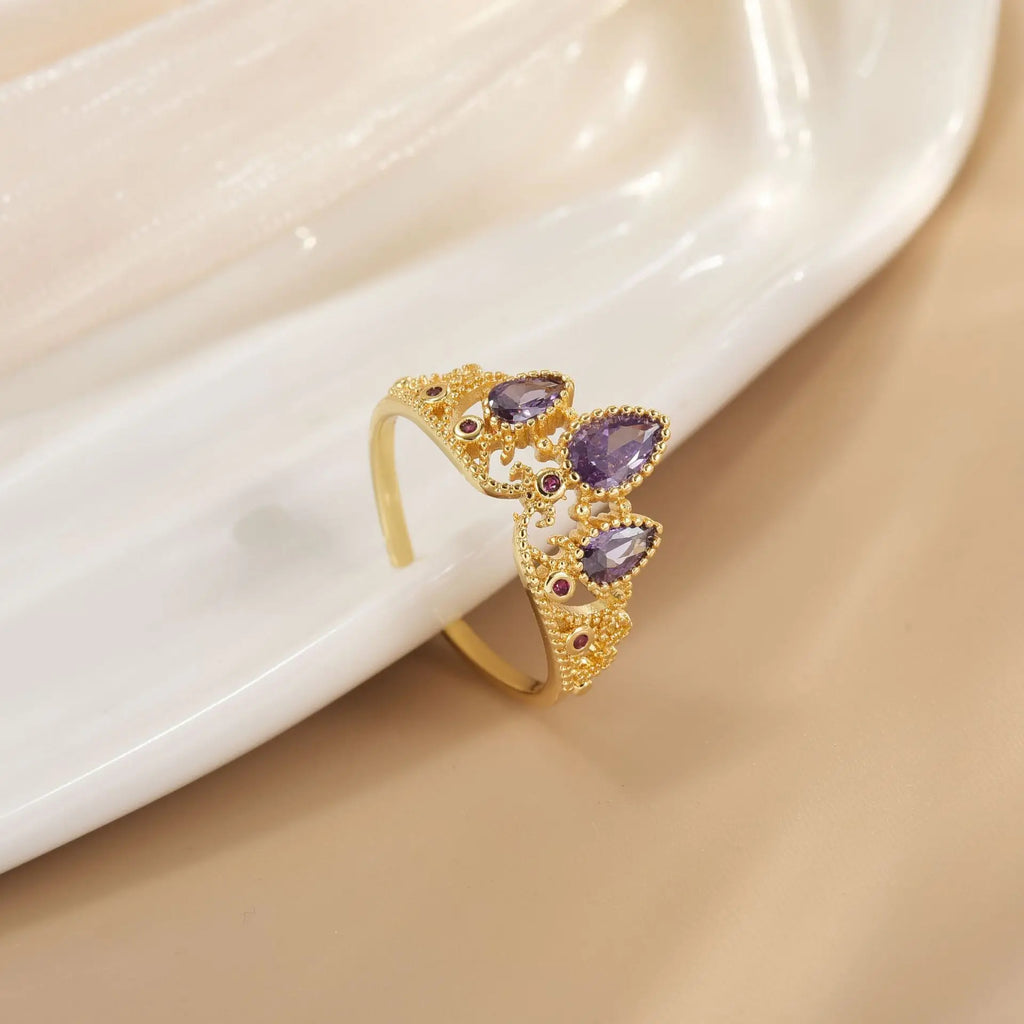 anillo corona rapunzel lila o morado